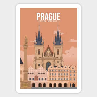 Staromestske namesti old town square czech praha prague sunset Sticker